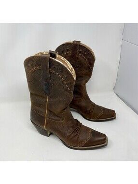 Pre-owned ARIAT Boots Women Brown Oiled Leather Dixie 21286 Cowboy Rowdy 9B